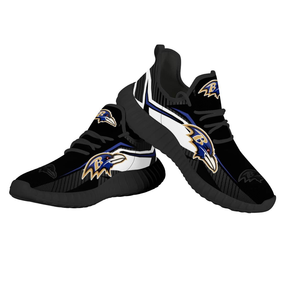 Men's Baltimore Ravens Mesh Knit Sneakers/Shoes 013